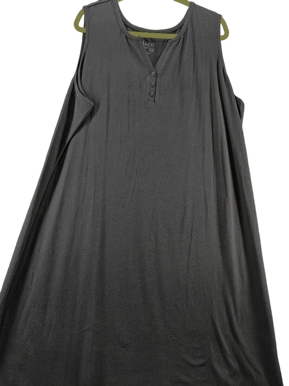 d & Co Womens Dress Black Size 2XP Cotton Blend Sleeveless Pullover Long